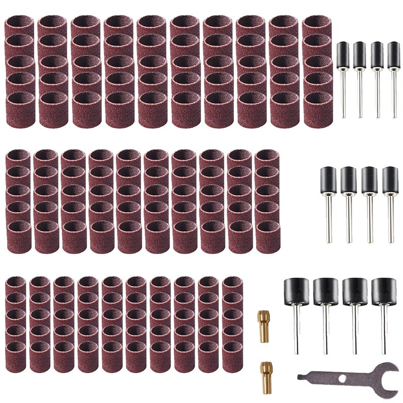 Juasky 165pcs Rotary Tool Sanding Drums 120 grit,Sanding Drum Sander Bits Bands For Dremel Drill Accessories - Image 1